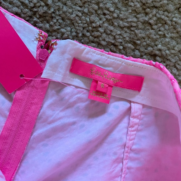 NWT Lilly Pulitzer Faye Skort Capri Coral Seersucker - Picture 5 of 6